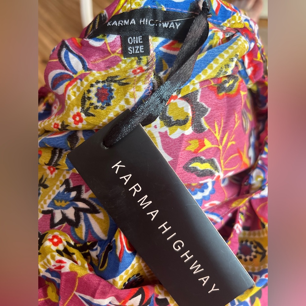 Karma Highway Vibrant Asymmetrical Floral Sundress NWT - Picture 3 of 10